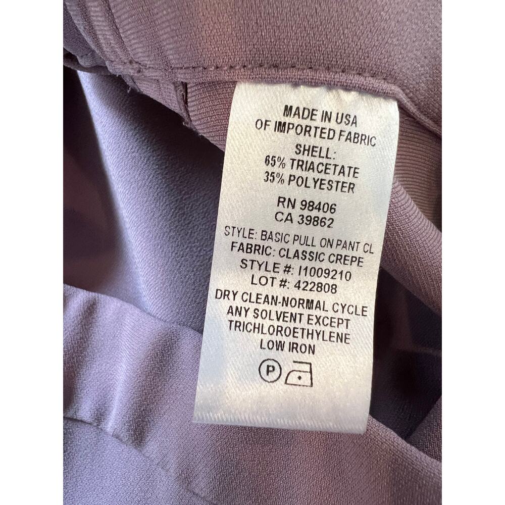 Theory Basic Pull On Classic Crepe Pants Lilac 4 - image 8